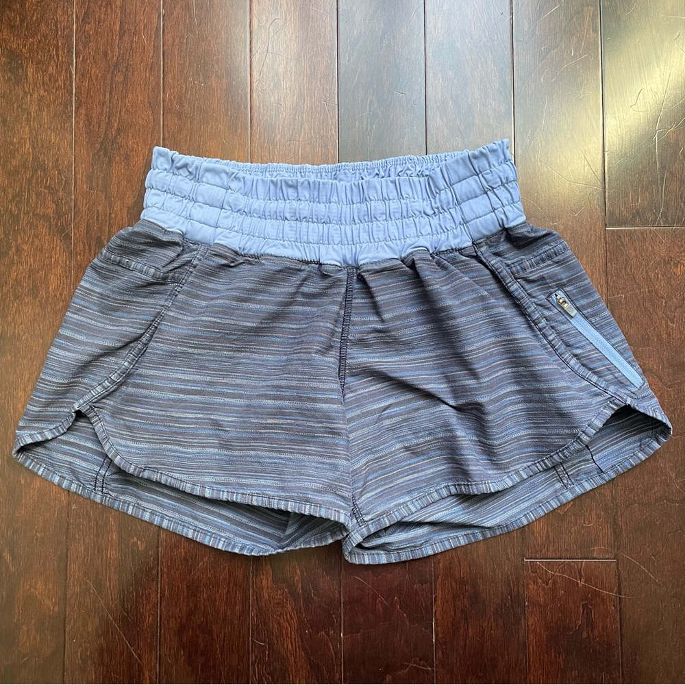 lululemon athletica Blue Striped Athletic Shorts